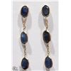 Image 1 : #39-14KT Y.GOLD BLUE ENHANCED SAPPHIRE EARRINGS