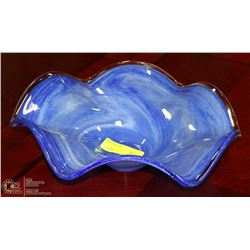 BLUE ART GLASS DISH