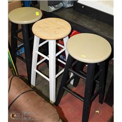 3 ASSORTED STOOLS