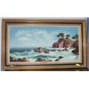 Image 1 : LARGE FRAMED OCEAN SCENE OIL ON CANVAS BY R.HUNT