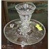 Image 1 : 2 PIECE ESTATE CRYSTAL 12"W FOOTED SERVING TRAY