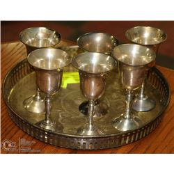 ESTATE 7 PIECE SMALL GOBLET AND SERVING TRAY SET