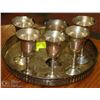 Image 1 : ESTATE 7 PIECE SMALL GOBLET AND SERVING TRAY SET