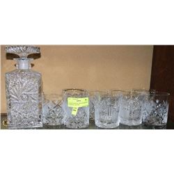 ESTATE CRYSTAL DECANTER WITH 9 CRYSTAL WATER