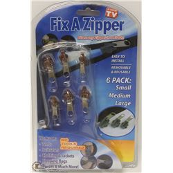 NEW 6 PC FIX A ZIPPER REPAIR KIT