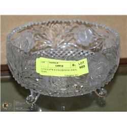 ESTATE 8"W X 5"H CRYSTAL FOOTED BOWL