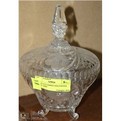 ESTATE 9"H LIDDED AND FOOTED CANDY DISH