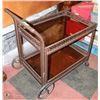 Image 1 : ESTATE BROWN RATTAN TWO LEVEL TEA CART