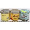 Image 1 : 3 CIGARETTE CANS - PLAYERS, VOGUE AND SPORTSMAN