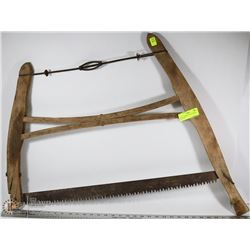 ANTIQUE PRIMITIVE BUCK WOOD HAND SAW