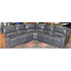 NEW GREY LEATHERETTE ELECTRIC RECLINING