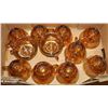 Image 1 : SET OF 11 CARNIVAL GLASS COFFEE CUPS