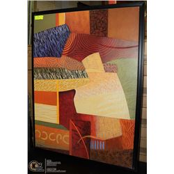41.5"X32" FRAMED ABSTRACT CANVAS PICTURE