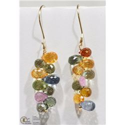 #41-14KT YELLOW GOLD SAPPHIRE EARRINGS