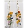 Image 1 : #41-14KT YELLOW GOLD SAPPHIRE EARRINGS
