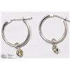Image 1 : #45-14K WHITE GOLD DIAMOND HOOP EARRINGS