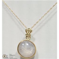 #46-14KT Y.GOLD STAR SAPPHIRE PENDANT W/CHAIN
