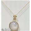 Image 1 : #46-14KT Y.GOLD STAR SAPPHIRE PENDANT W/CHAIN