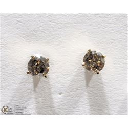 #48-14KT WHITE GOLD BROWN DIAMOND EARRINGS