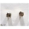 Image 1 : #48-14KT WHITE GOLD BROWN DIAMOND EARRINGS