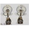 Image 2 : #48-14KT WHITE GOLD BROWN DIAMOND EARRINGS