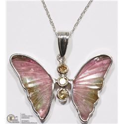 #49-14KT Y.GOLD TOURMALINE & DIAMOND PENDANT