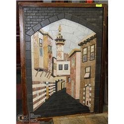 CUSTOM TEMPLE  MULTI-STONE ART, FRAMED