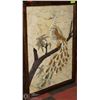 Image 1 : CUSTOM PEACOCK MULTI-STONE ART, FRAMED