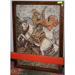 CUSTOM MEDIEVAL KNIGHT ON  HORSE MULTI-STONE ART