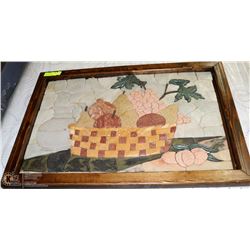 CUSTOM FRUIT BASKET  MULTI-STONE ART, FRAMED