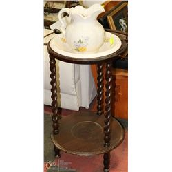 ANTIQUE WOOD WASHBOWL STATION