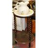 Image 1 : ANTIQUE WOOD WASHBOWL STATION