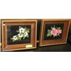 Image 1 : PAIR OF ESTATE FRAMED PORCELAIN FLOWER PICTURES