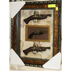 FRAMED REPLICA MUSKET DISPLAY - THREE MUSKETS