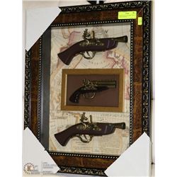 FRAMED REPLICA MUSKET DISPLAY - THREE MUSKETS