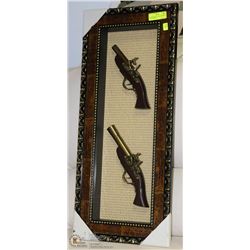 FRAMED REPLICA MUSKET DISPLAY - TWO MUSKETS