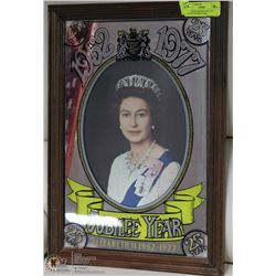 QUEEN ELIZABETH II 1952-1977 MIRROR FRAMED WALL