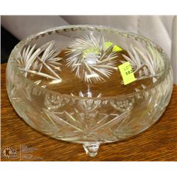 PINWHEEL CRYSTAL FOOTED BOWL