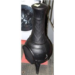 BLACK CAST IRON POT BELLY PATIO FIRE PIT -