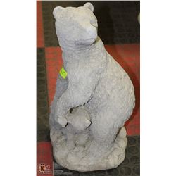 CONCRETE GRIZZLY BEAR AND CUB 19" HIGH