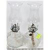 Image 1 : SET OF TWO COAL OIL LAMPS WITH DECORATIONS ON