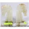 Image 1 : PAIR OF ALABASTER HORSE BOOKENDS