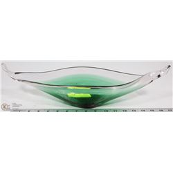 GREEN ART GLASS DISH