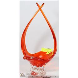 GENUINE ORANGE CHALET ART GLASS BOWL