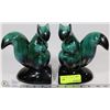 Image 1 : PAIR OF SQUIRREL BLUE MOUNTAIN POTTERY BOOKENDS