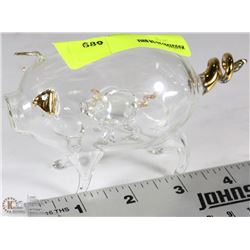 BLOWN GLASS PIG-IN-PIG ORNAMENT