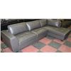 Image 1 : NEW GREY LEATHERETTE LARGE 'L' SHAPE CHAISE
