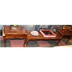 3PC DEILCRAFT TABLE SET INCL COFFEE TABLE & 2 SIDE