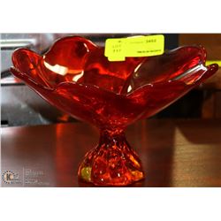 ORANGE GLASS CANDY DISH