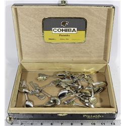CIGAR BOX W/ SPOON COLLECTION